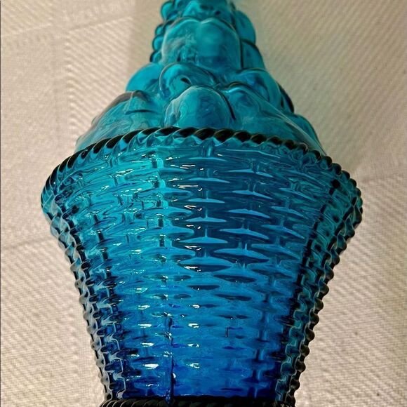 Empoli Blue Fruit Basket Italian Genie Bottle Decanter with No Stopper. EVC - Picture 9 of 10